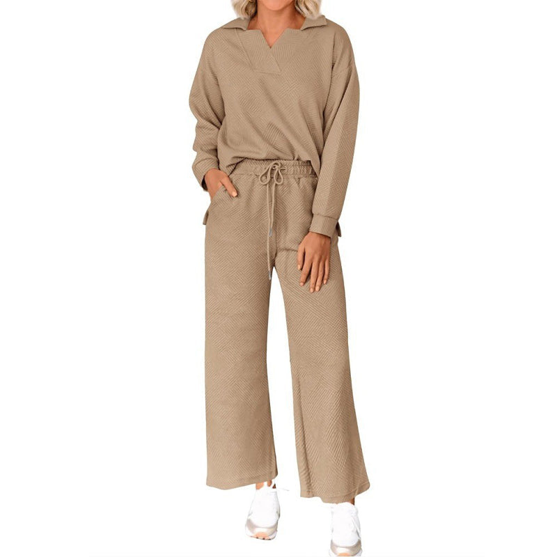 Women’s 2-Piece V-Neck Lounge Set with Pockets