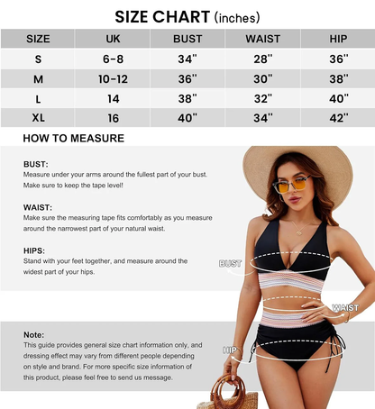 🔥Summer Sale 50% OFF💥👙High Waisted Tummy Control Color Block Bikini Sets