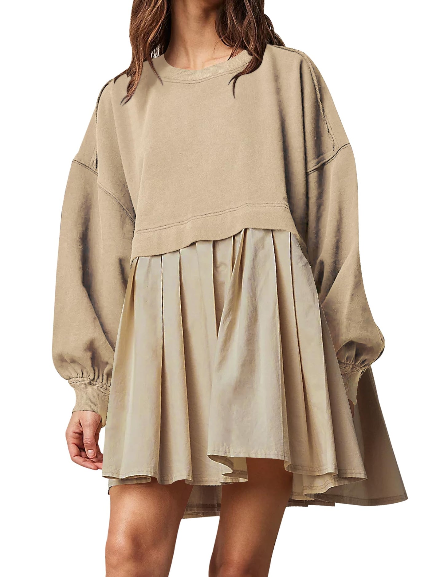 Womens Oversized Sweatshirt Dress Crewneck Mini Dress