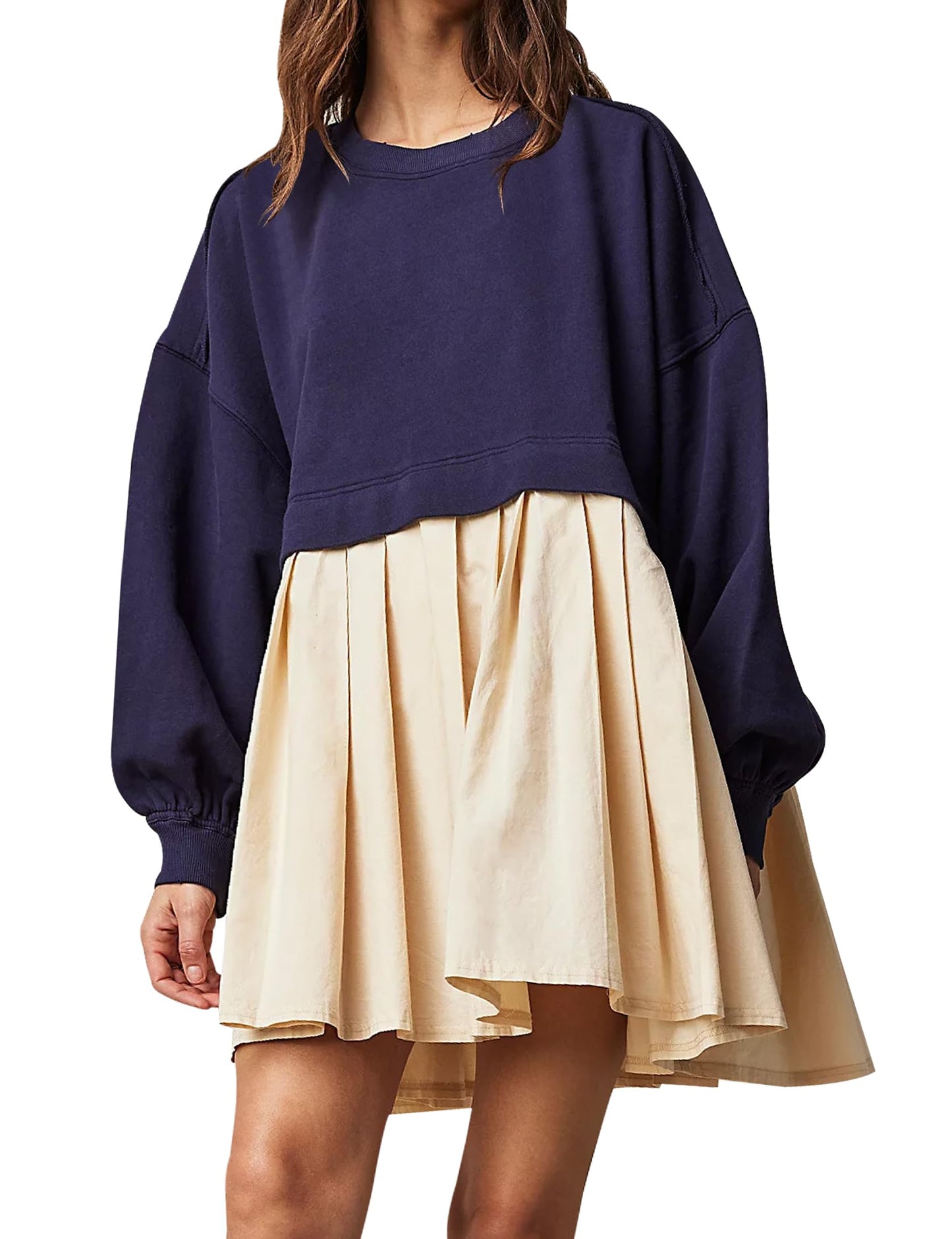 Womens Oversized Sweatshirt Dress Crewneck Mini Dress