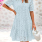 Women's Elegant Hollow Out Lace Ruffle Casual Mini Dress