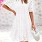 Women's Elegant Hollow Out Lace Ruffle Casual Mini Dress