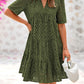 Women's Elegant Hollow Out Lace Ruffle Casual Mini Dress