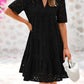Women's Elegant Hollow Out Lace Ruffle Casual Mini Dress