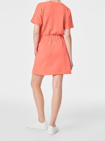 Casual Elastic-Waist T-Shirt Dress