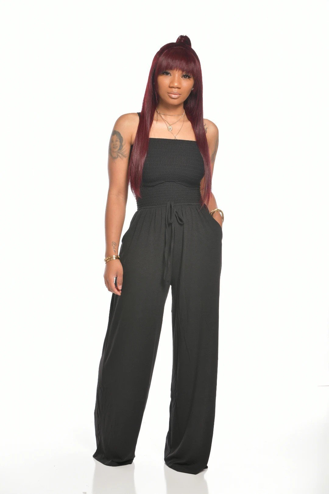 Shoulder waist jumpsuit