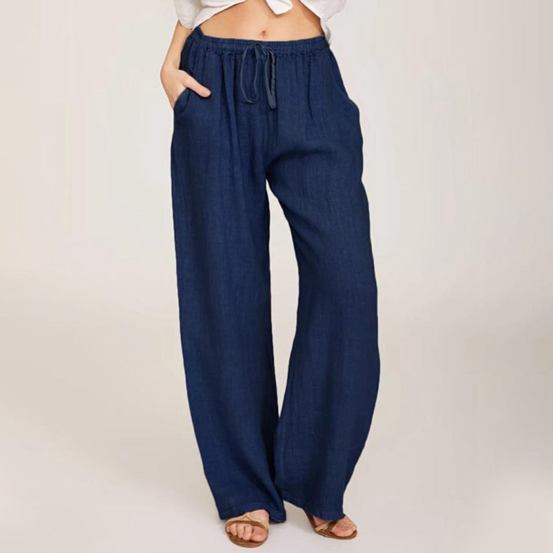 Women's Summer Cotton Linen Wide Leg Pants