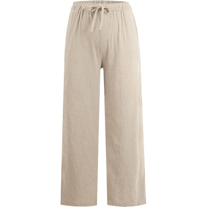 Women's Summer Cotton Linen Wide Leg Pants