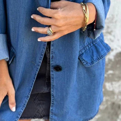 Denim Casual Jacket with Pockets