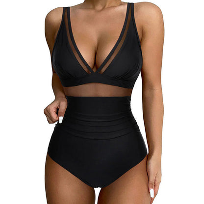 Tight, Sexy Swimsuit with a Hollowed-Out Hem