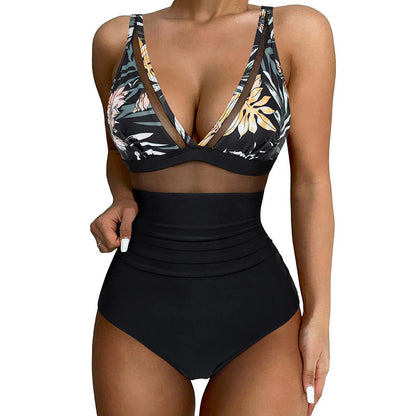 Tight, Sexy Swimsuit with a Hollowed-Out Hem