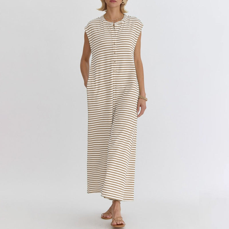 Women's Striped Casual Jumpsuit