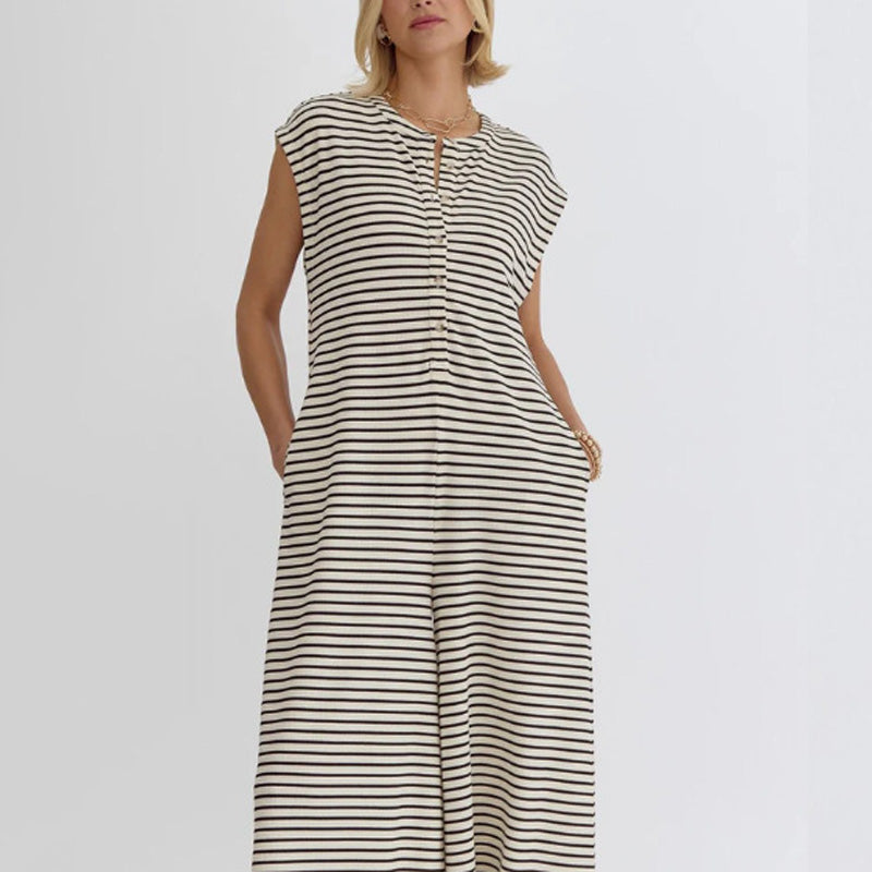 Women's Striped Casual Jumpsuit