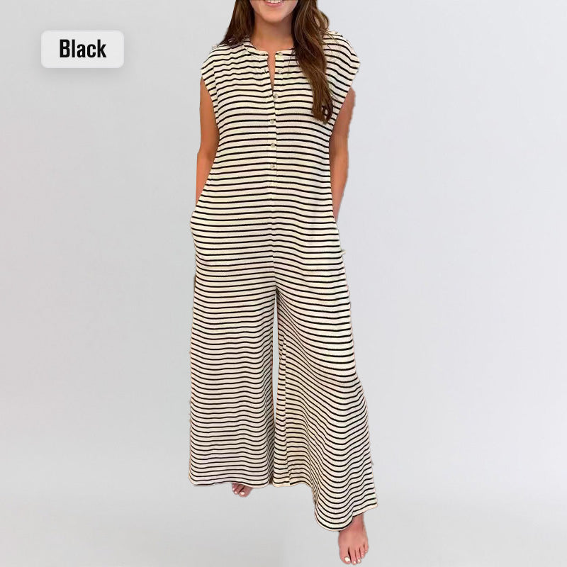 Women's Striped Casual Jumpsuit