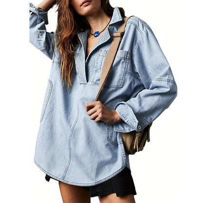 Women's Oversized Denim Pullover