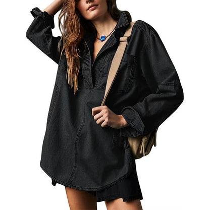 Women's Oversized Denim Pullover