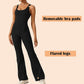 Gym-Chic:Sexy Backless Flare Jumpsuits: Irresistible Sleeveless Style!