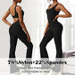Gym-Chic:Sexy Backless Flare Jumpsuits: Irresistible Sleeveless Style!