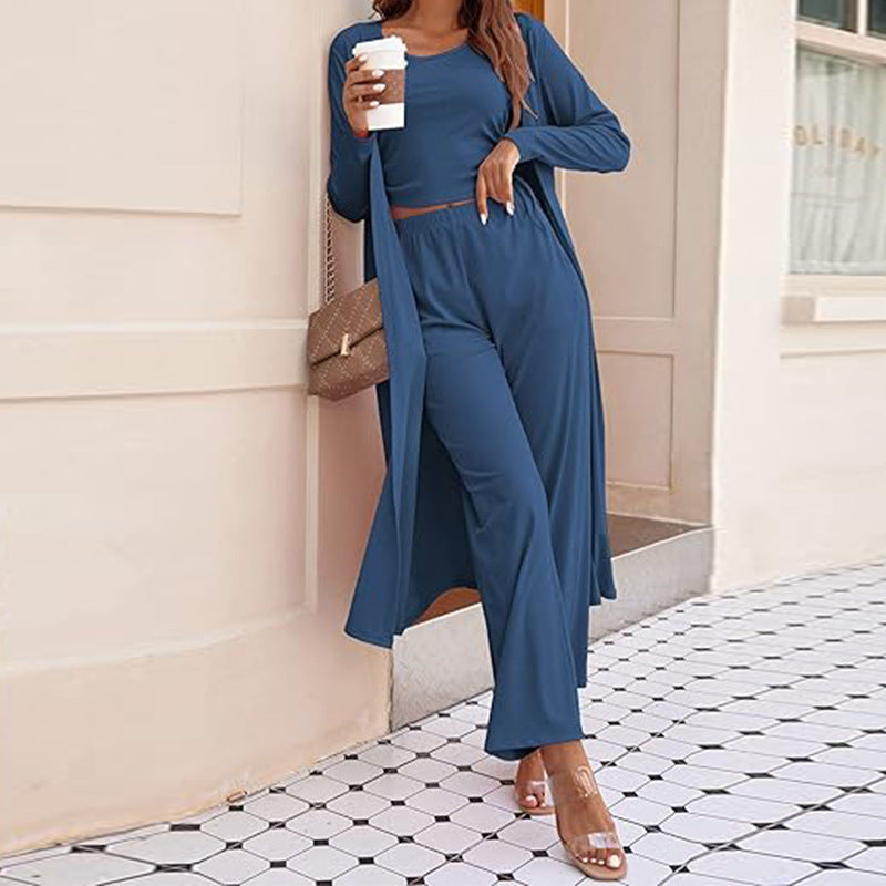 Women’s Solid Color Casual 3-Piece Set