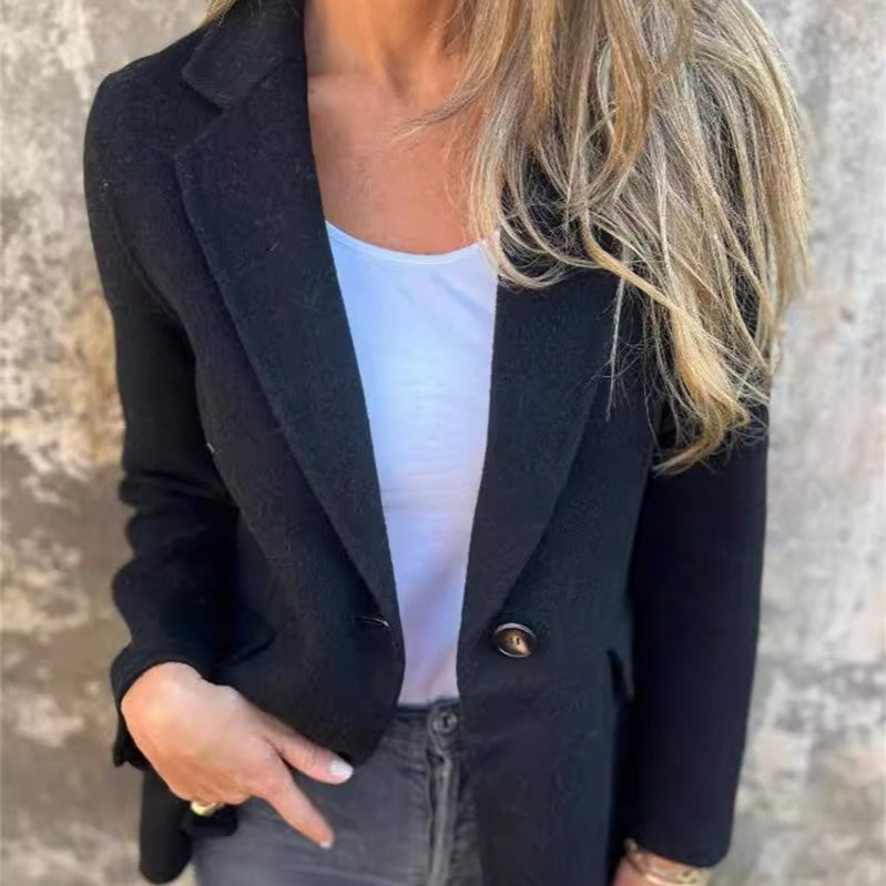 Fashion Casual Women's Lapel Button Jacket