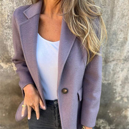 Fashion Casual Women's Lapel Button Jacket