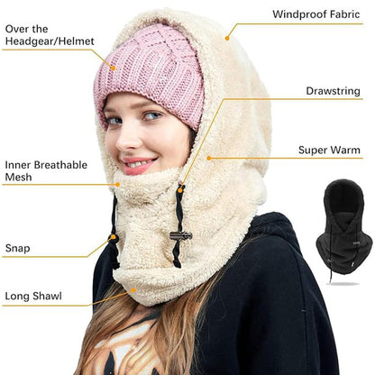 Unisex Warm Ski Hooded Scarf