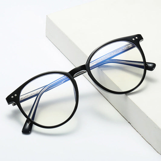 Retro Translucent Framed Glasses with Blue Light Filtering Lenses