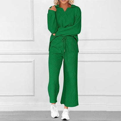 Women’s 2-Piece V-Neck Lounge Set with Pockets