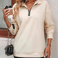 Womens Zip-Up Dropped Shoulder Sweatshirt