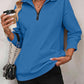 Womens Zip-Up Dropped Shoulder Sweatshirt