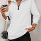 Womens Zip-Up Dropped Shoulder Sweatshirt