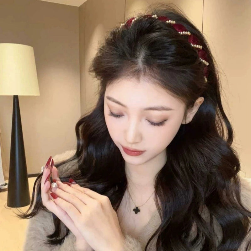 🔥2025 Hot Sale💟Vintage High Cranium Artificial Pearl Hairband