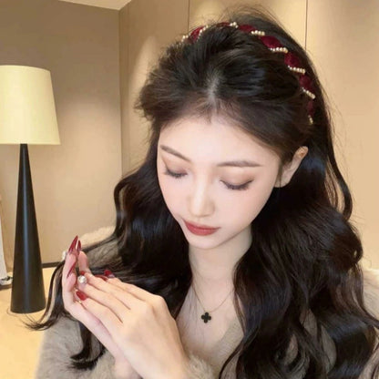 🔥2025 Hot Sale💟Vintage High Cranium Artificial Pearl Hairband