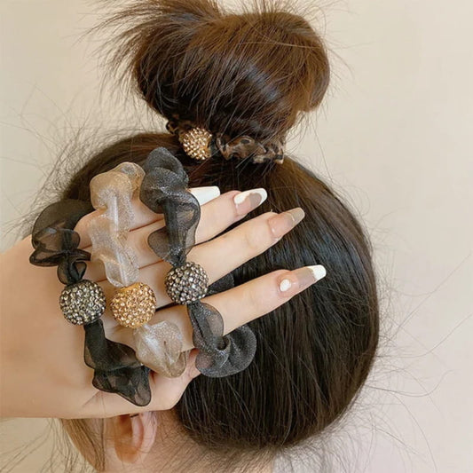 Elegant Rhinestone Mesh Hair Ties—— 50% Off! While Stocks Last!⏳