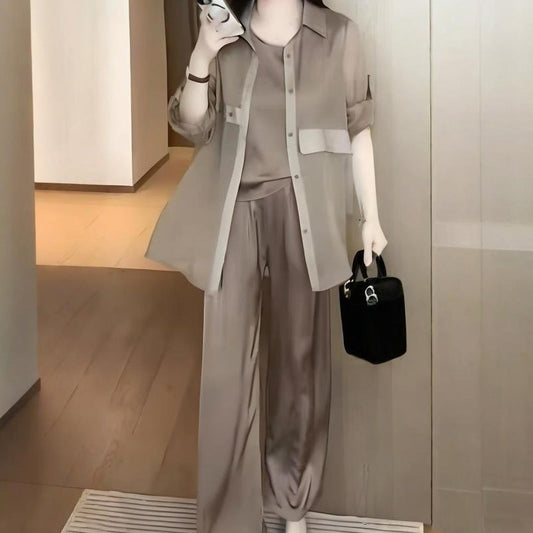 Women's 3-Piece Shirt Jacket, Vest and Pants Set—— 50% Off! While Stocks Last!⏳